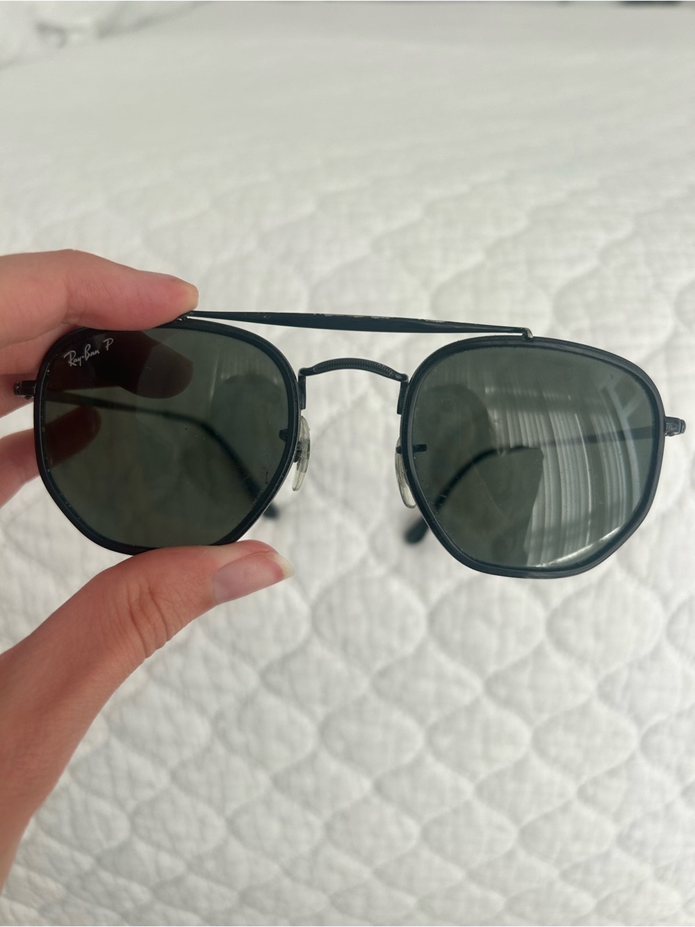 Ray-Ban Black Frame with Gray Lenses Pilot Sunglasses